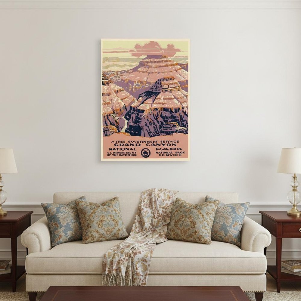 36" X 48" Grand Canyon C1938 Vintage Travel Poster Wall Art HomeRoots