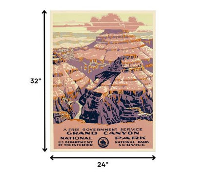 36" X 48" Grand Canyon C1938 Vintage Travel Poster Wall Art HomeRoots