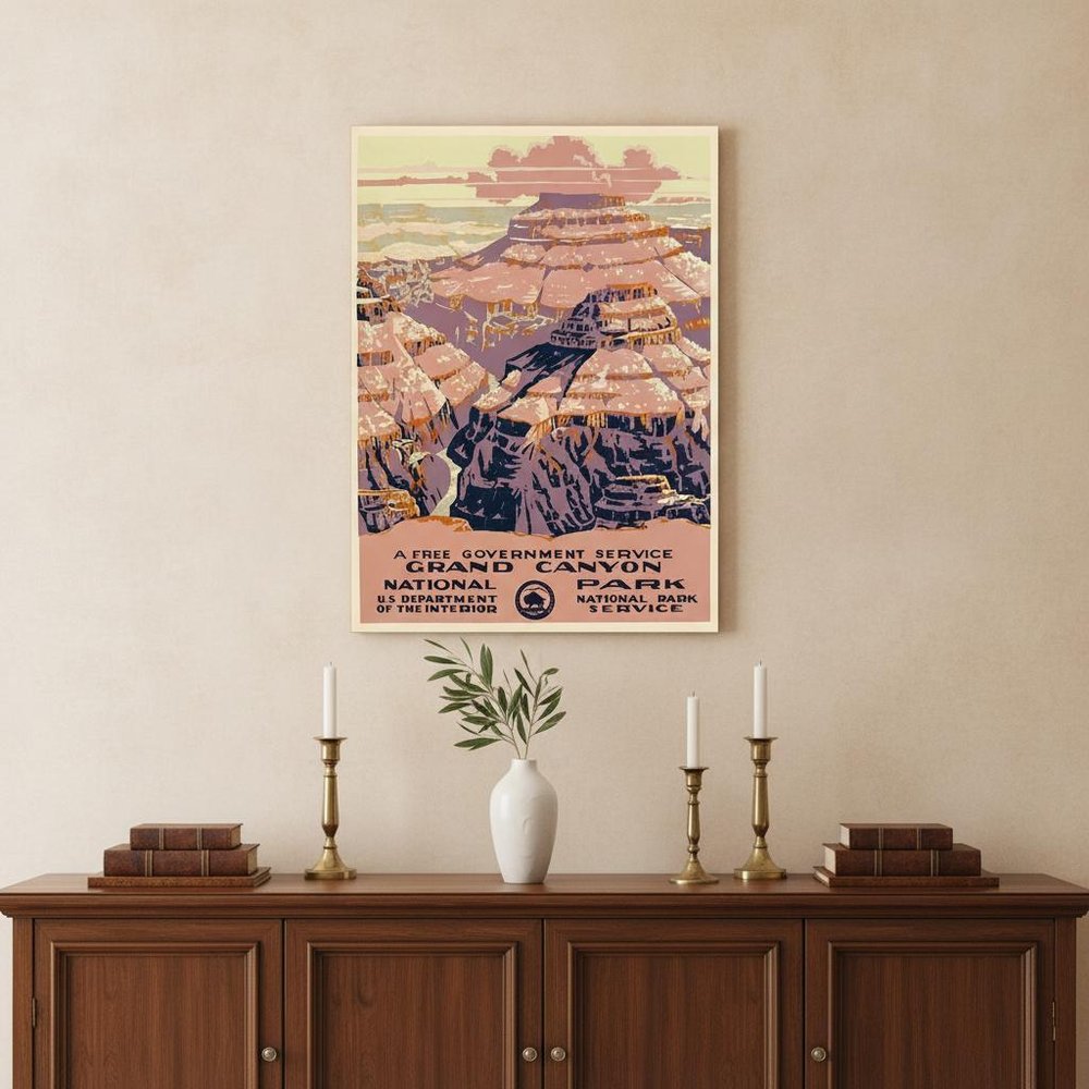 36" X 48" Grand Canyon C1938 Vintage Travel Poster Wall Art HomeRoots