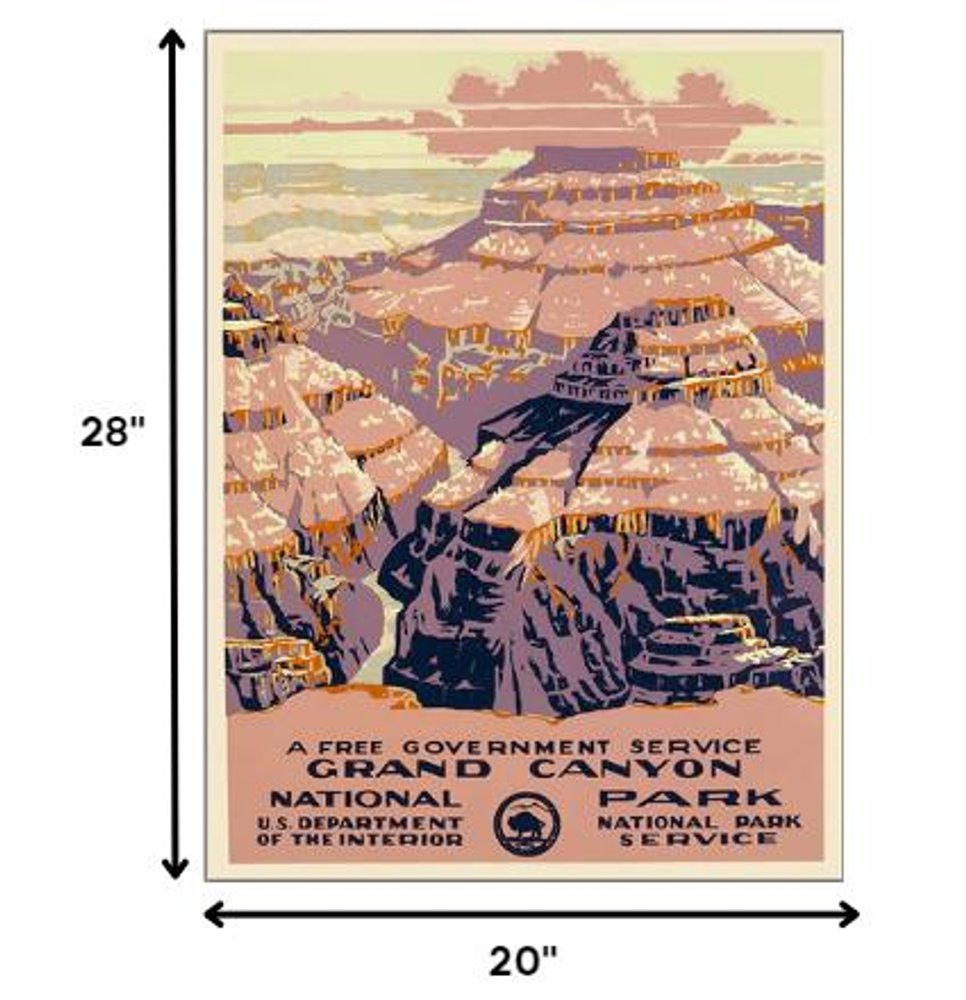36" X 48" Grand Canyon C1938 Vintage Travel Poster Wall Art HomeRoots