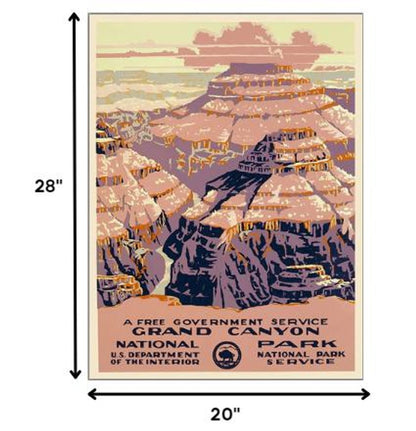 36" X 48" Grand Canyon C1938 Vintage Travel Poster Wall Art HomeRoots