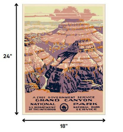 36" X 48" Grand Canyon C1938 Vintage Travel Poster Wall Art HomeRoots