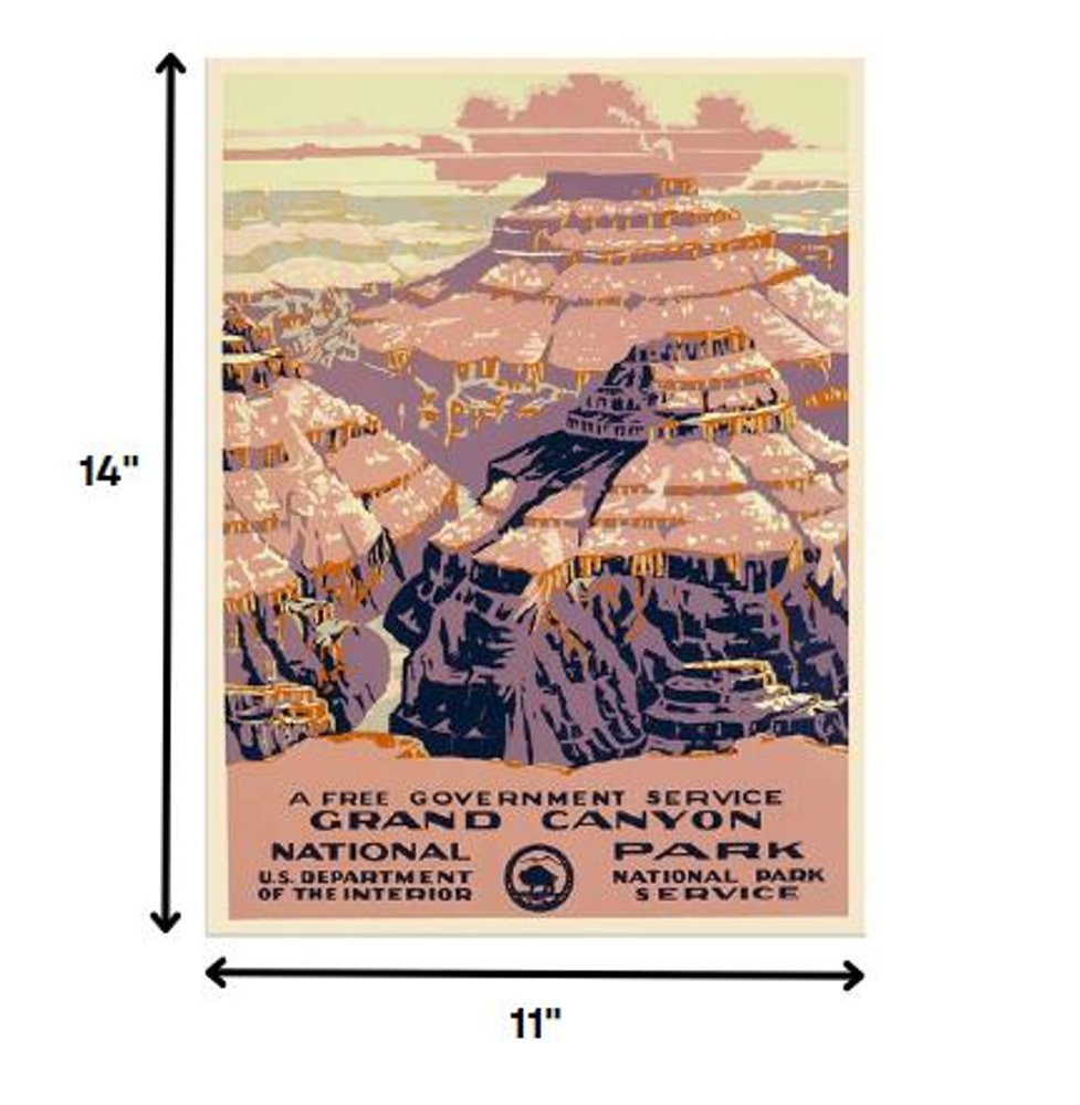 36" X 48" Grand Canyon C1938 Vintage Travel Poster Wall Art HomeRoots