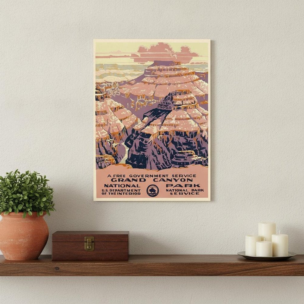 36" X 48" Grand Canyon C1938 Vintage Travel Poster Wall Art HomeRoots