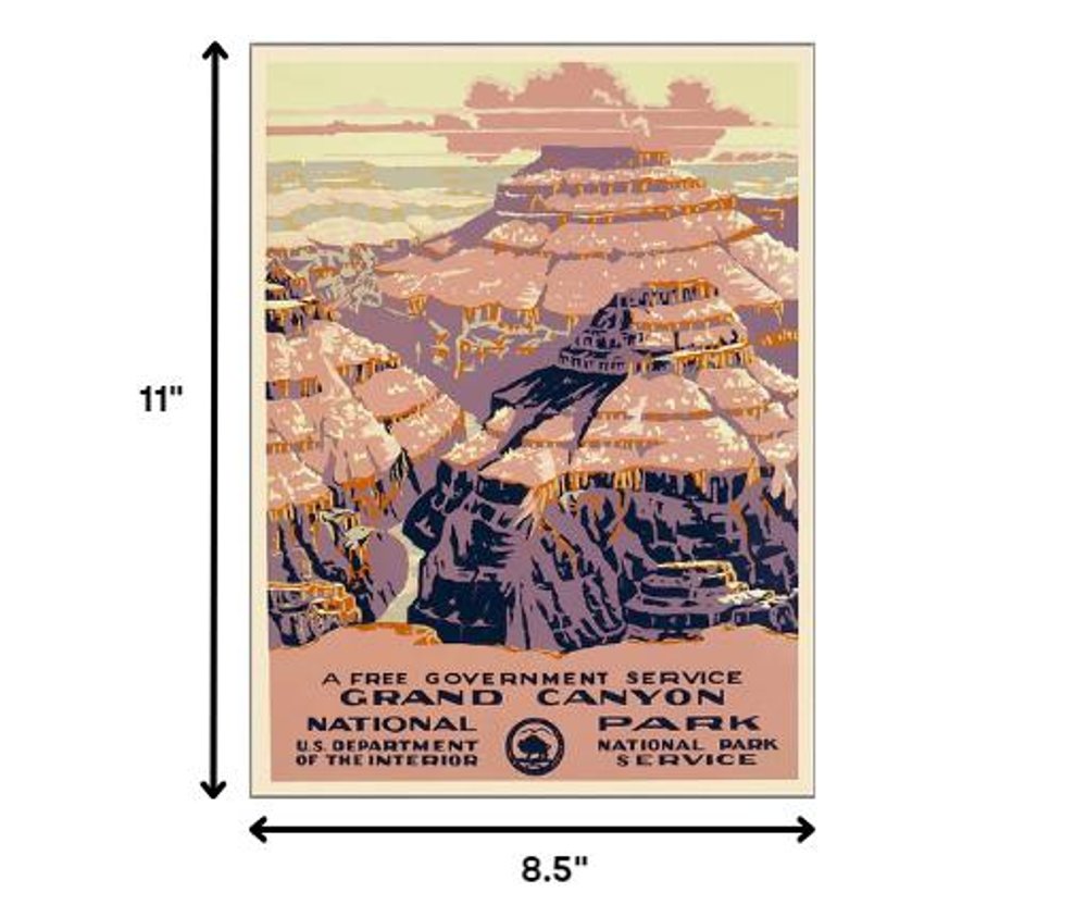36" X 48" Grand Canyon C1938 Vintage Travel Poster Wall Art HomeRoots