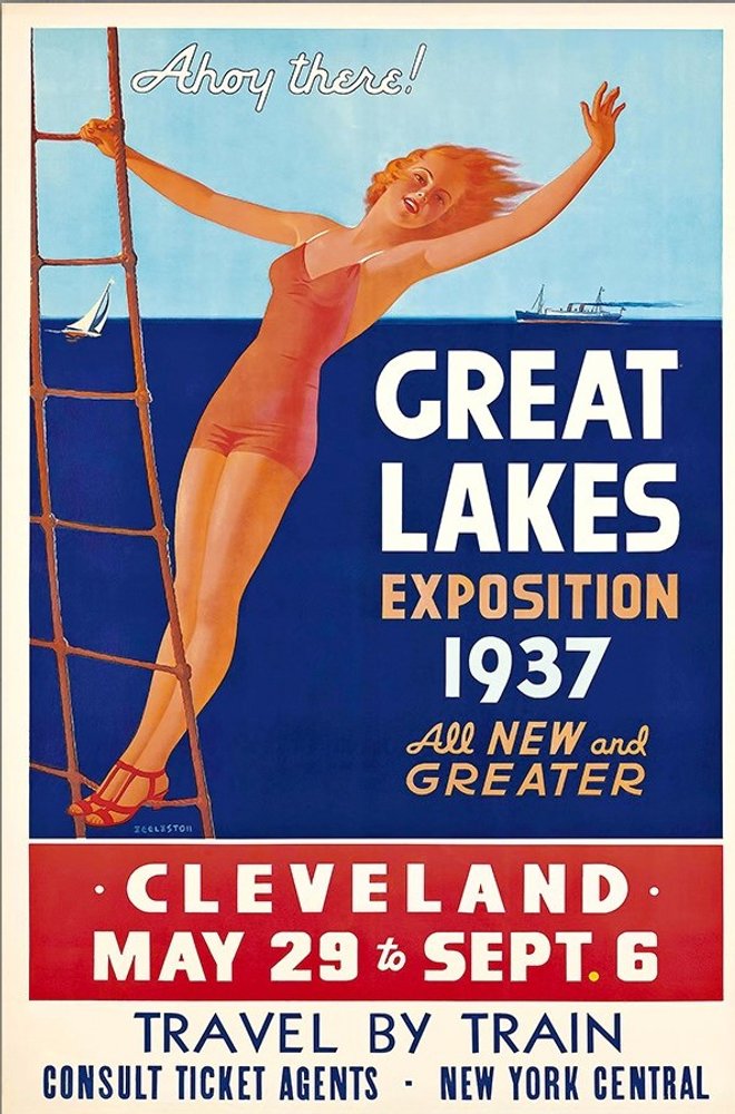 24" X 36" Great Lakes 1937 Vintage Travel Poster Wall Art HomeRoots