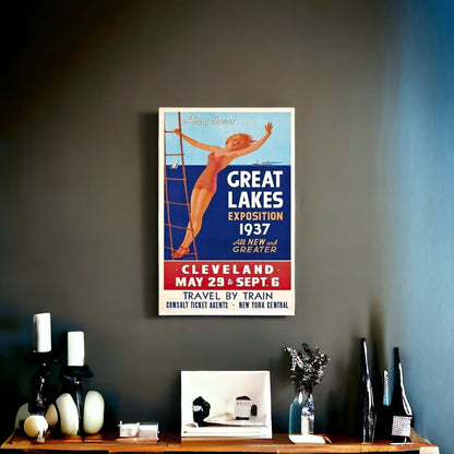 24" X 36" Great Lakes 1937 Vintage Travel Poster Wall Art