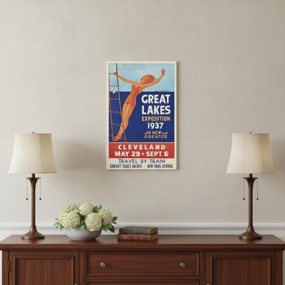 24" X 36" Great Lakes 1937 Vintage Travel Poster Wall Art HomeRoots