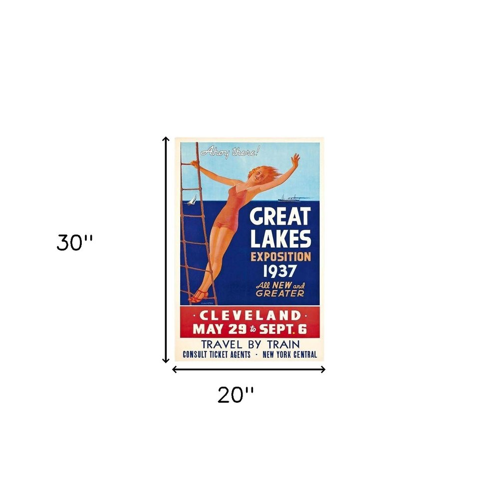 24" X 36" Great Lakes 1937 Vintage Travel Poster Wall Art — view 11