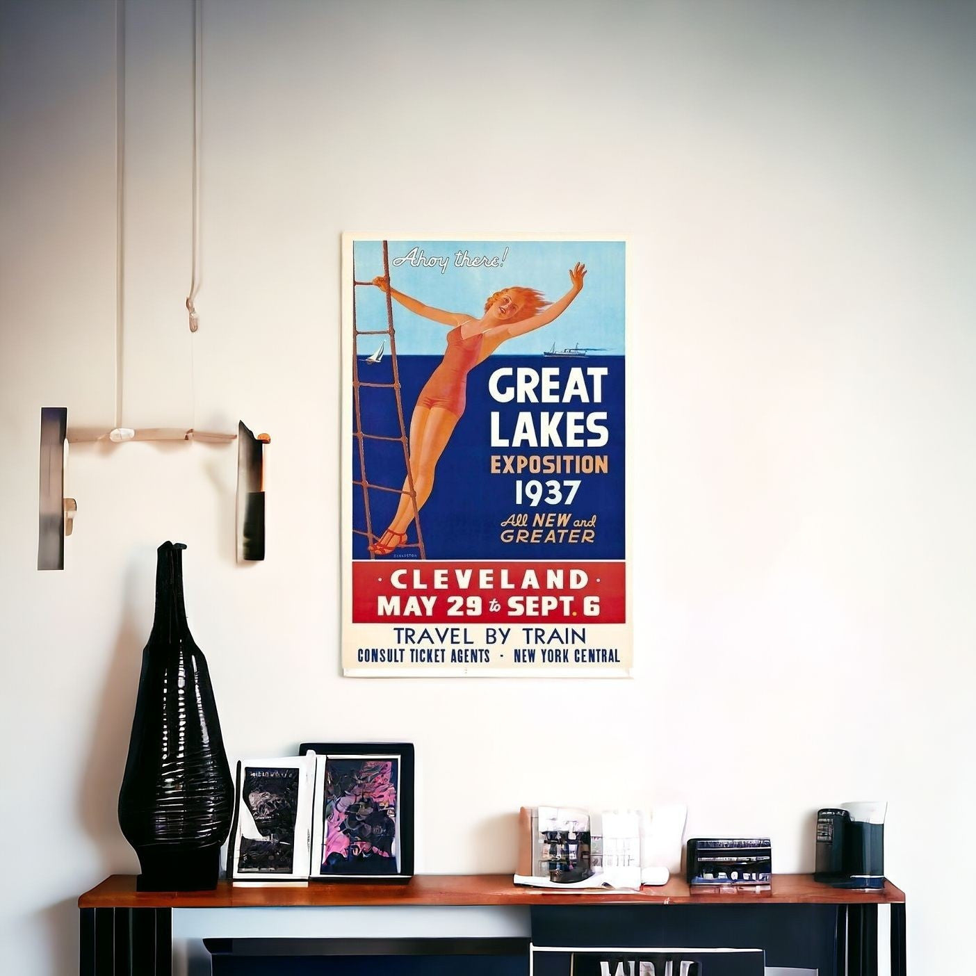 24" X 36" Great Lakes 1937 Vintage Travel Poster Wall Art