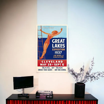 24" X 36" Great Lakes 1937 Vintage Travel Poster Wall Art