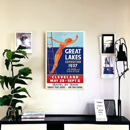 24" X 36" Great Lakes 1937 Vintage Travel Poster Wall Art