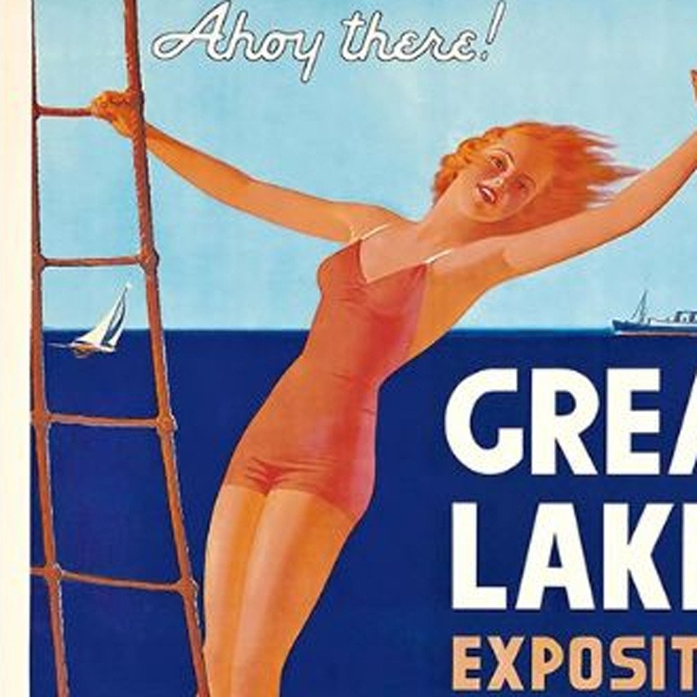 24" X 36" Great Lakes 1937 Vintage Travel Poster Wall Art — view 13