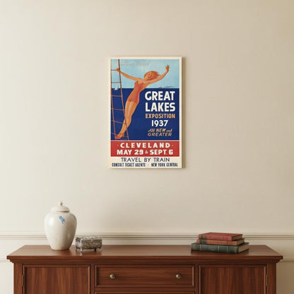 24" X 36" Great Lakes 1937 Vintage Travel Poster Wall Art HomeRoots