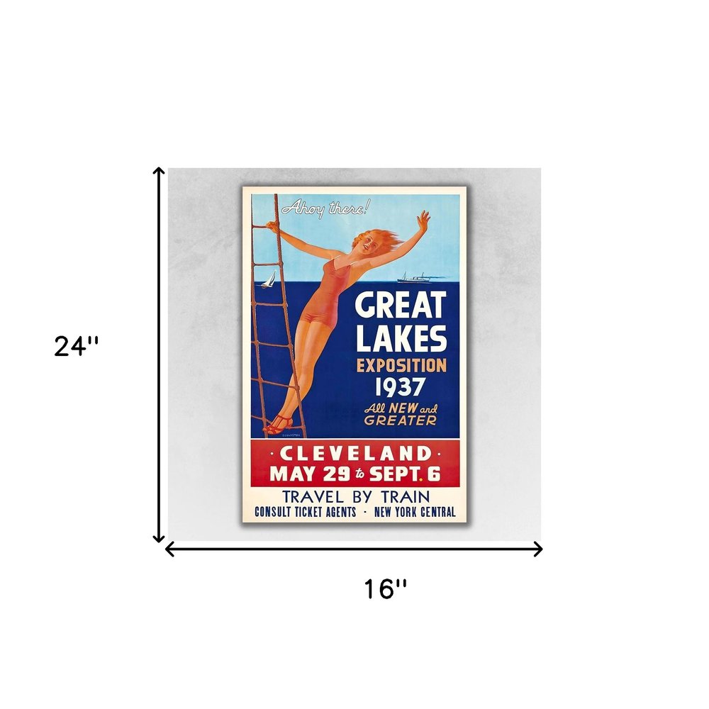 24" X 36" Great Lakes 1937 Vintage Travel Poster Wall Art — view 16