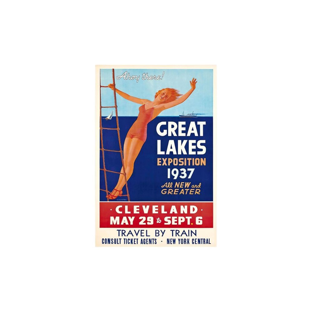 24" X 36" Great Lakes 1937 Vintage Travel Poster Wall Art — view 12