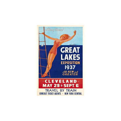 24" X 36" Great Lakes 1937 Vintage Travel Poster Wall Art HomeRoots