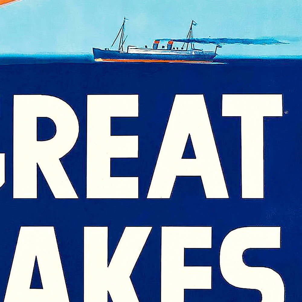 24" X 36" Great Lakes 1937 Vintage Travel Poster Wall Art HomeRoots