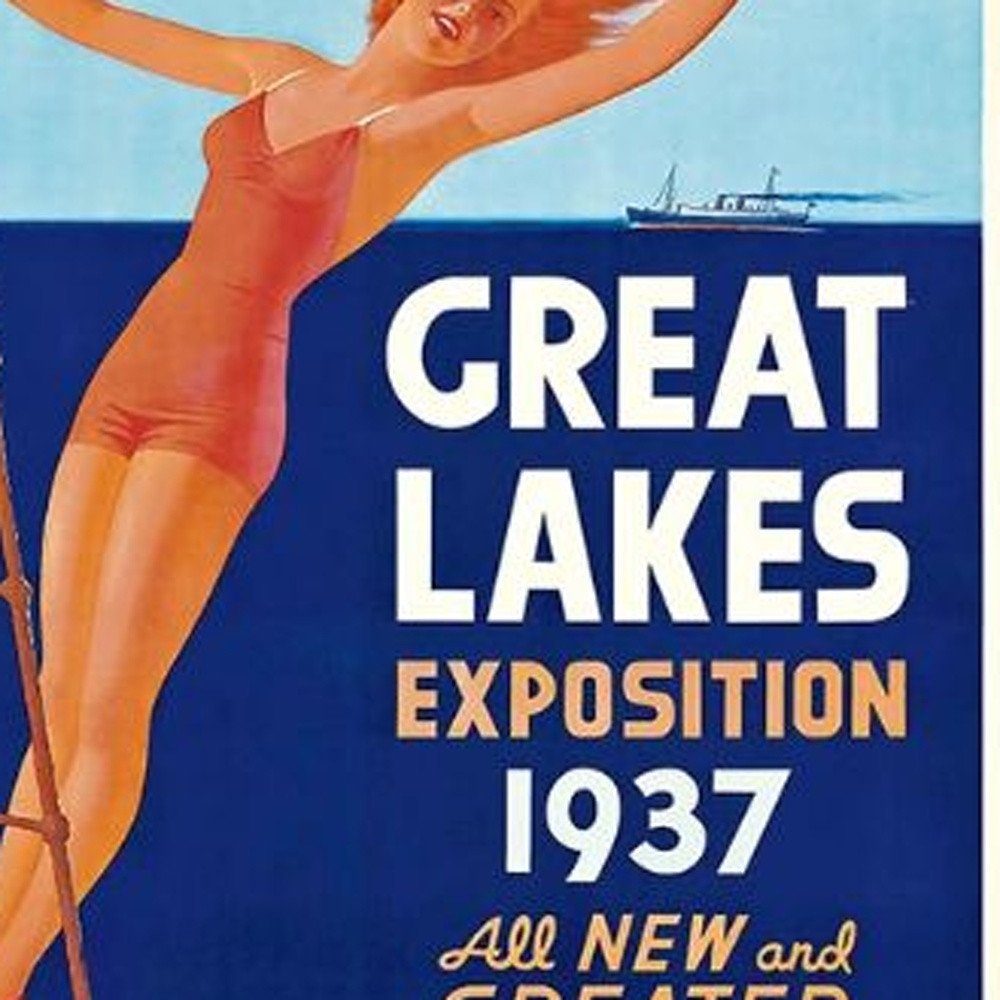 24" X 36" Great Lakes 1937 Vintage Travel Poster Wall Art HomeRoots