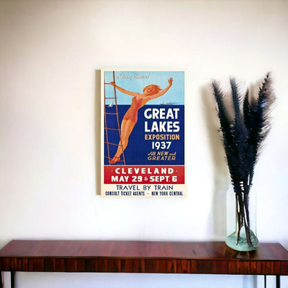 24" X 36" Great Lakes 1937 Vintage Travel Poster Wall Art