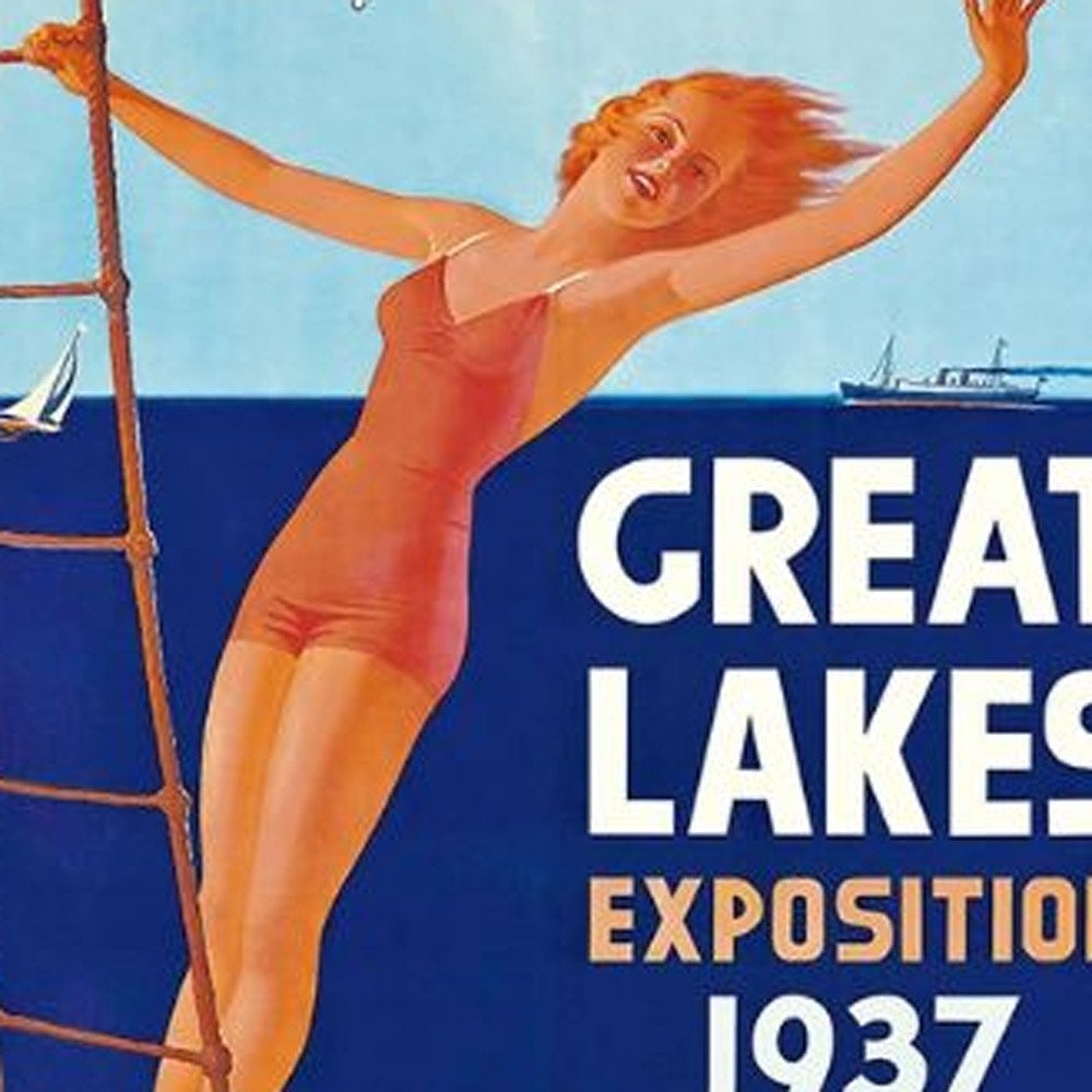 24" X 36" Great Lakes 1937 Vintage Travel Poster Wall Art HomeRoots