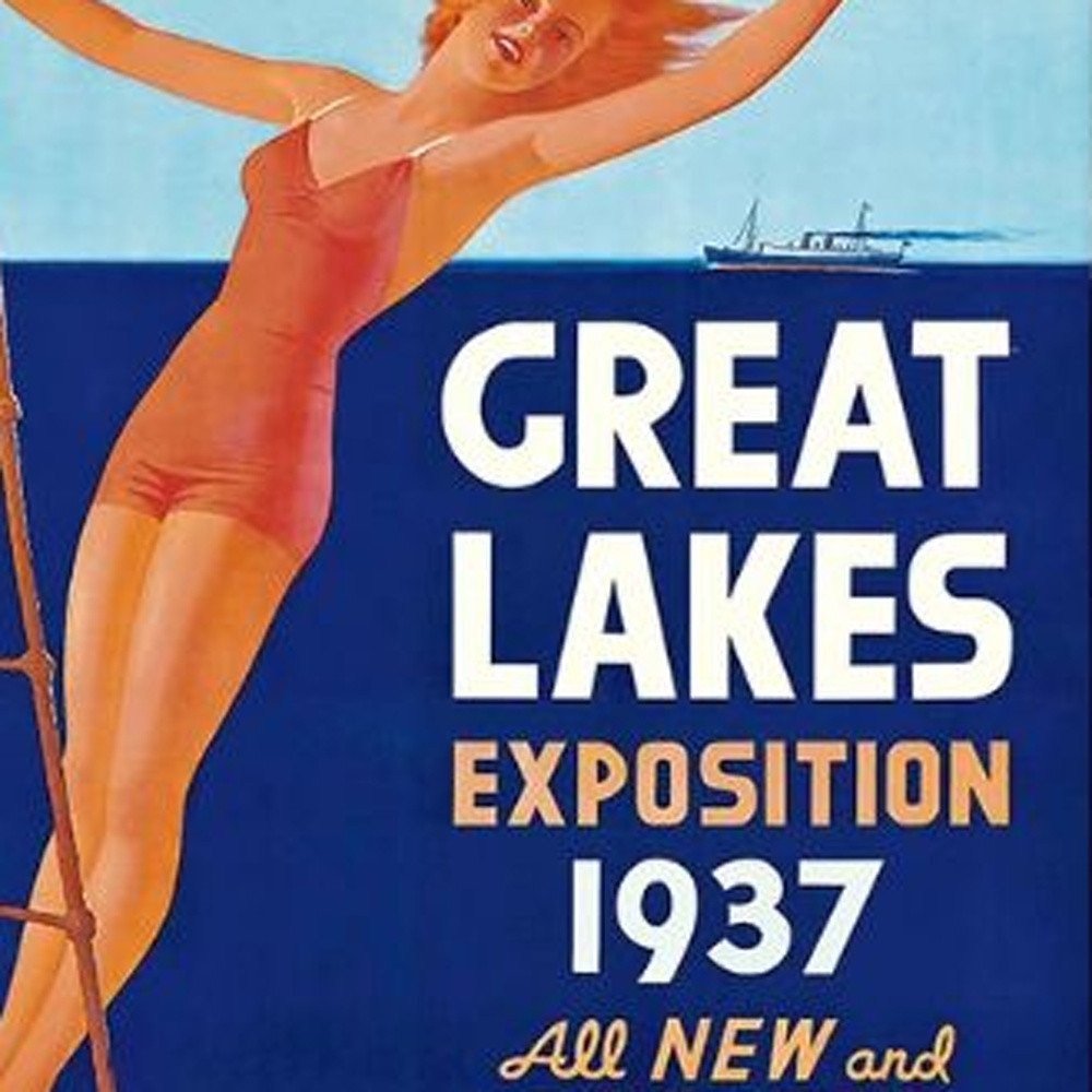 24" X 36" Great Lakes 1937 Vintage Travel Poster Wall Art — view 24