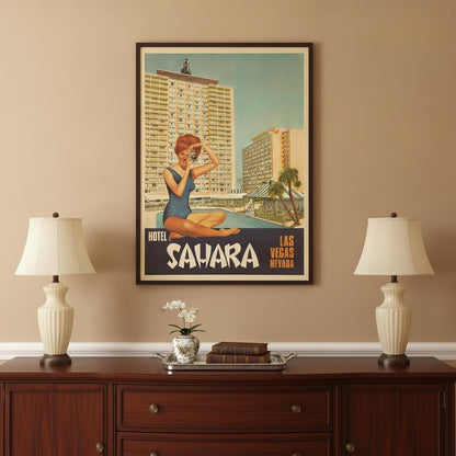 24" X 30" Hotel Sahara C1960S Las Vegas Vintage Travel Poster Wall Art HomeRoots