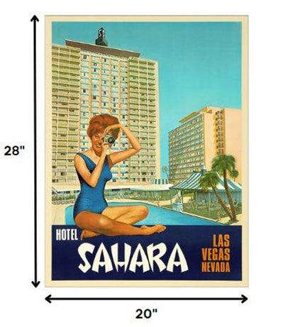 24" X 30" Hotel Sahara C1960S Las Vegas Vintage Travel Poster Wall Art HomeRoots
