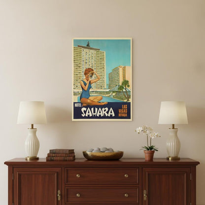 24" X 30" Hotel Sahara C1960S Las Vegas Vintage Travel Poster Wall Art HomeRoots