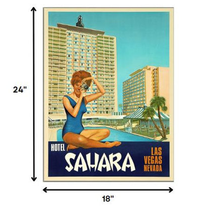 24" X 30" Hotel Sahara C1960S Las Vegas Vintage Travel Poster Wall Art HomeRoots