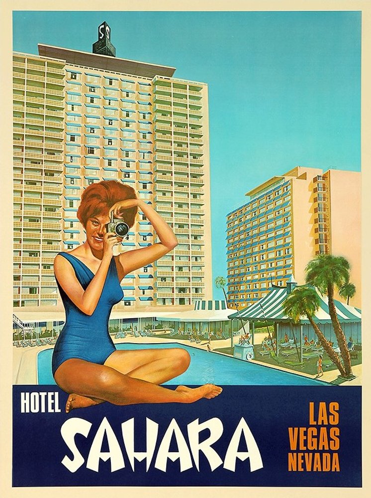 24" X 30" Hotel Sahara C1960S Las Vegas Vintage Travel Poster Wall Art HomeRoots