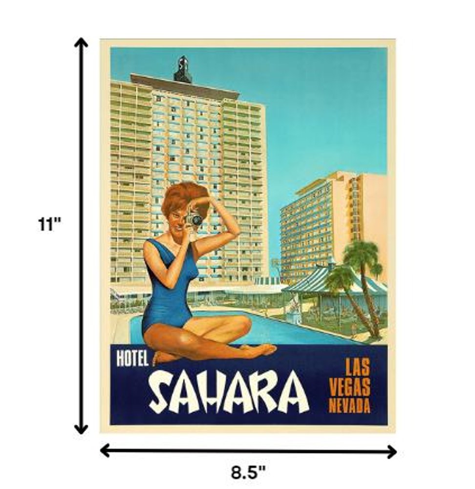 24" X 30" Hotel Sahara C1960S Las Vegas Vintage Travel Poster Wall Art — view 26