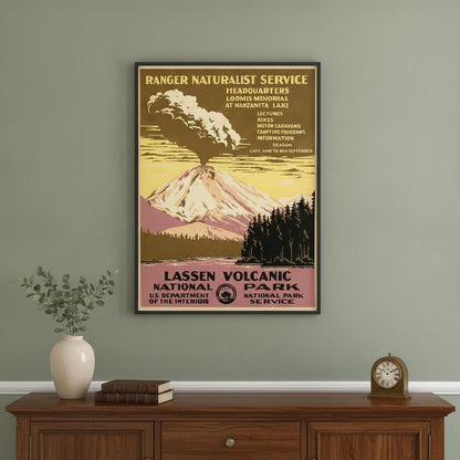 24" X 32" Lassen Volcanic National Park Vintage Travel Poster Wall Art HomeRoots