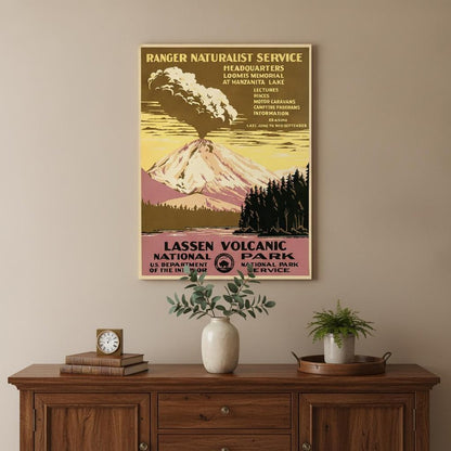 24" X 32" Lassen Volcanic National Park Vintage Travel Poster Wall Art HomeRoots