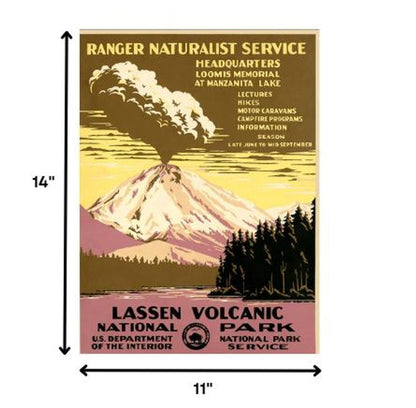 24" X 32" Lassen Volcanic National Park Vintage Travel Poster Wall Art HomeRoots
