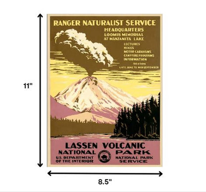 24" X 32" Lassen Volcanic National Park Vintage Travel Poster Wall Art HomeRoots