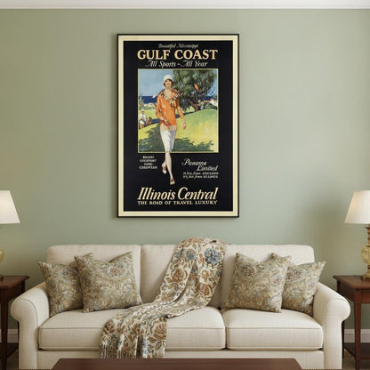 Gulf Coast Golf 1932 Vintage Travel Unframed Print Wall Art HomeRoots