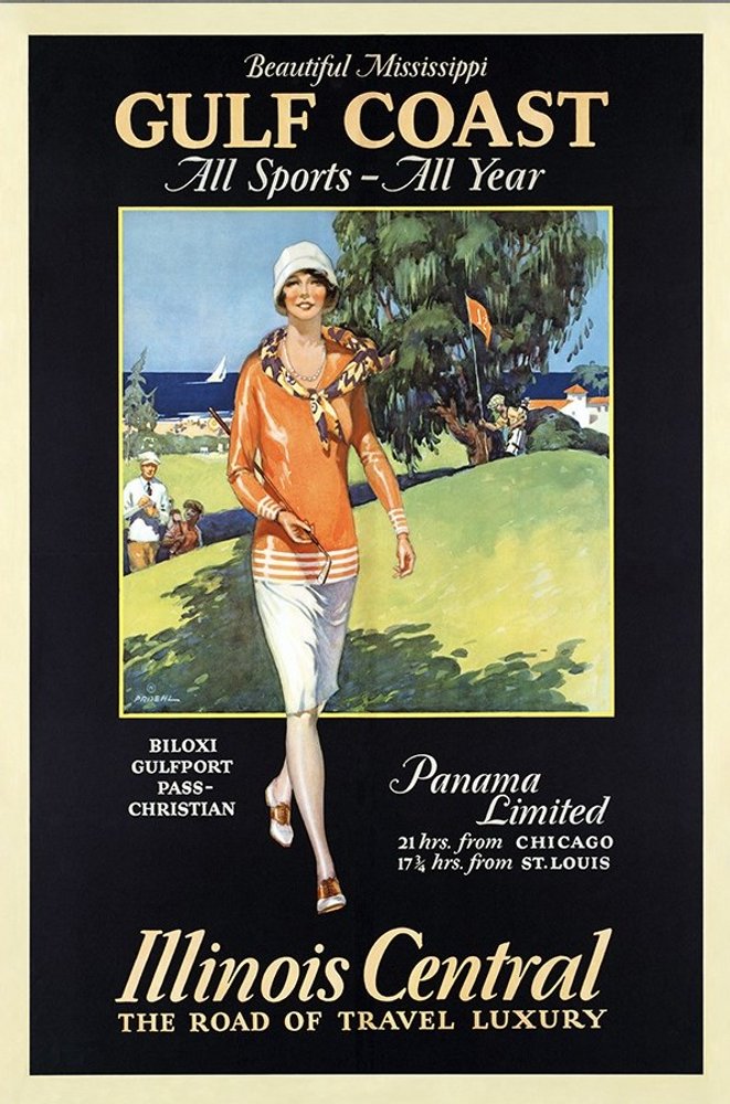 Gulf Coast Golf 1932 Vintage Travel Unframed Print Wall Art HomeRoots