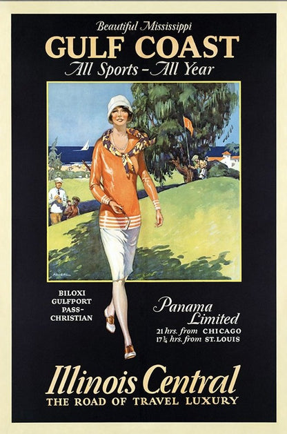 Gulf Coast Golf 1932 Vintage Travel Unframed Print Wall Art HomeRoots