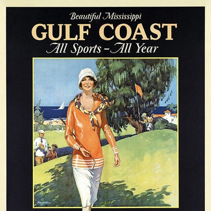 Gulf Coast Golf 1932 Vintage Travel Unframed Print Wall Art HomeRoots