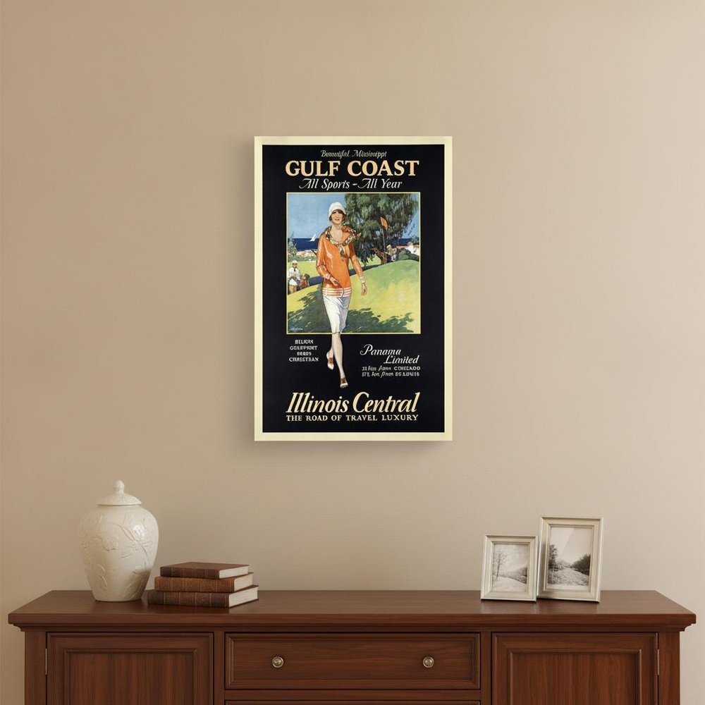 Gulf Coast Golf 1932 Vintage Travel Unframed Print Wall Art HomeRoots