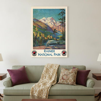 36" X 48" Rainier National Park C1920S Vintage Travel Poster Wall Art HomeRoots