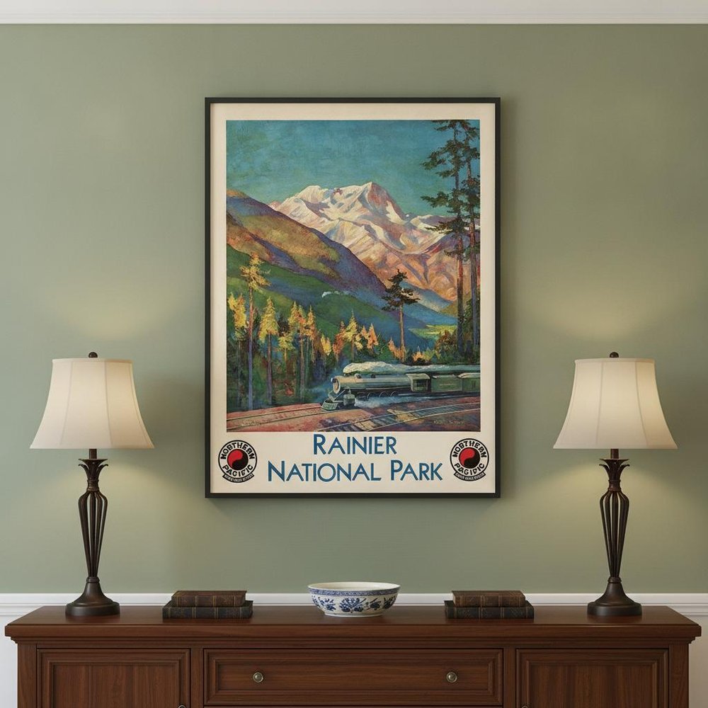 36" X 48" Rainier National Park C1920S Vintage Travel Poster Wall Art HomeRoots