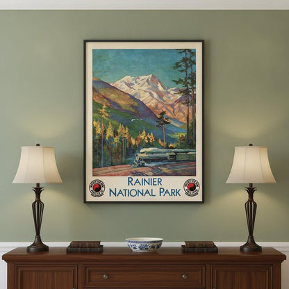 36" X 48" Rainier National Park C1920S Vintage Travel Poster Wall Art HomeRoots