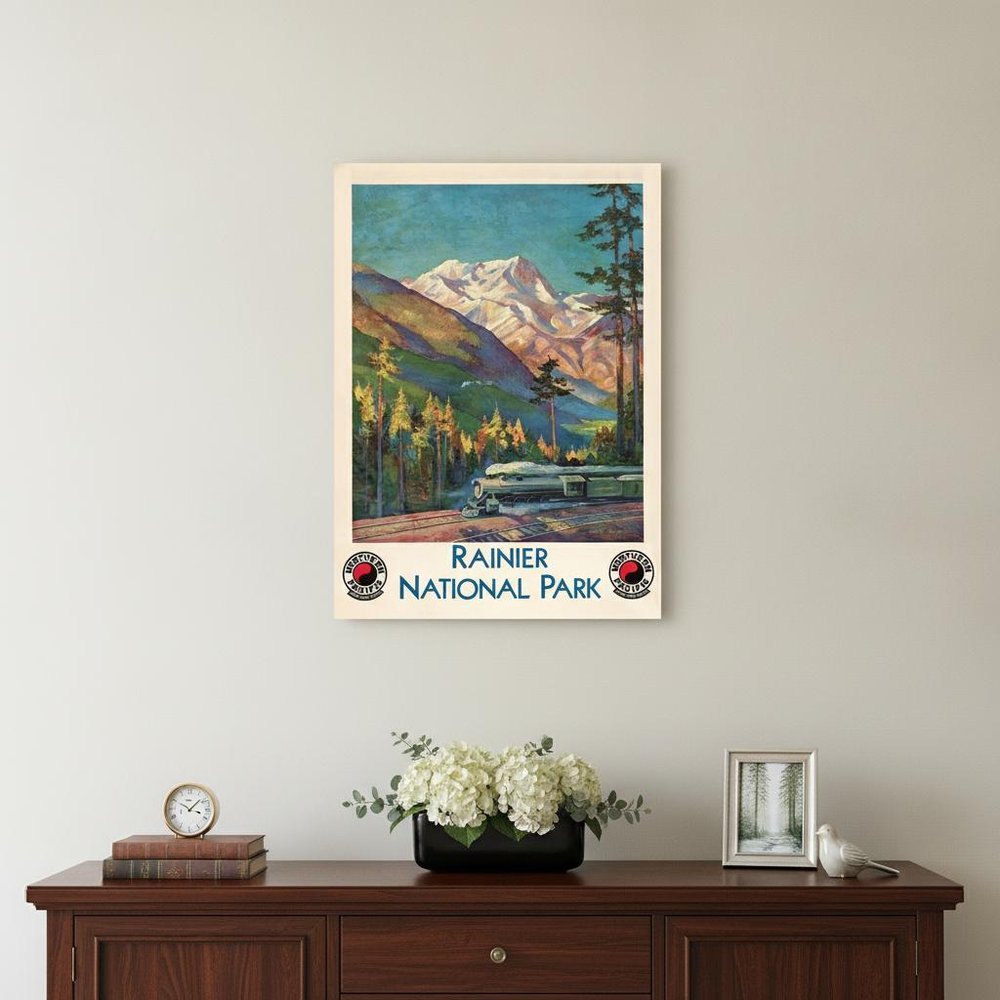 36" X 48" Rainier National Park C1920S Vintage Travel Poster Wall Art HomeRoots