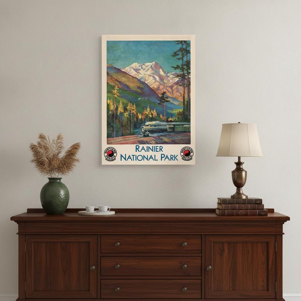 36" X 48" Rainier National Park C1920S Vintage Travel Poster Wall Art HomeRoots