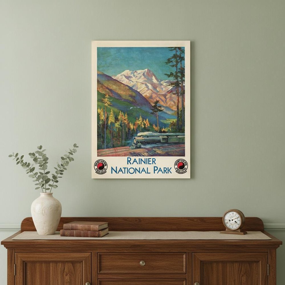 36" X 48" Rainier National Park C1920S Vintage Travel Poster Wall Art HomeRoots