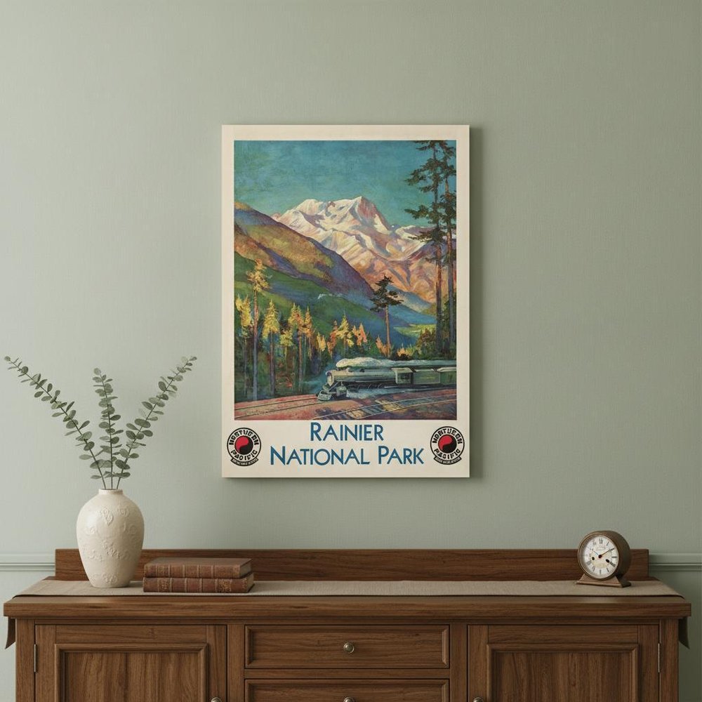 36" X 48" Rainier National Park C1920S Vintage Travel Poster Wall Art HomeRoots