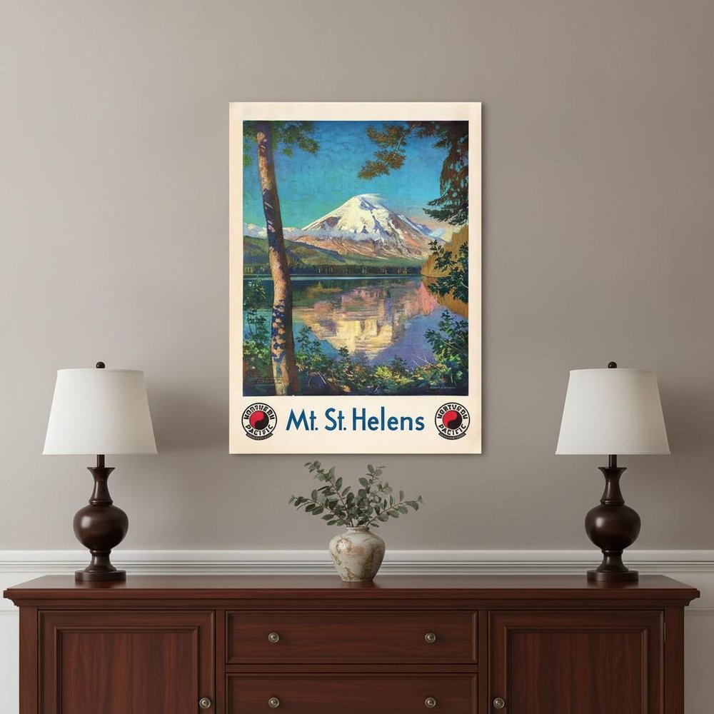 36" X 48" Mt. St. Helens C1920S Vintage Travel Poster Wall Art HomeRoots