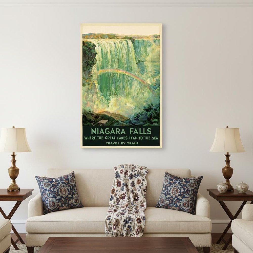 36" X 54" Niagra Falls New York C1920S Vintage Travel Poster Wall Art — view 1